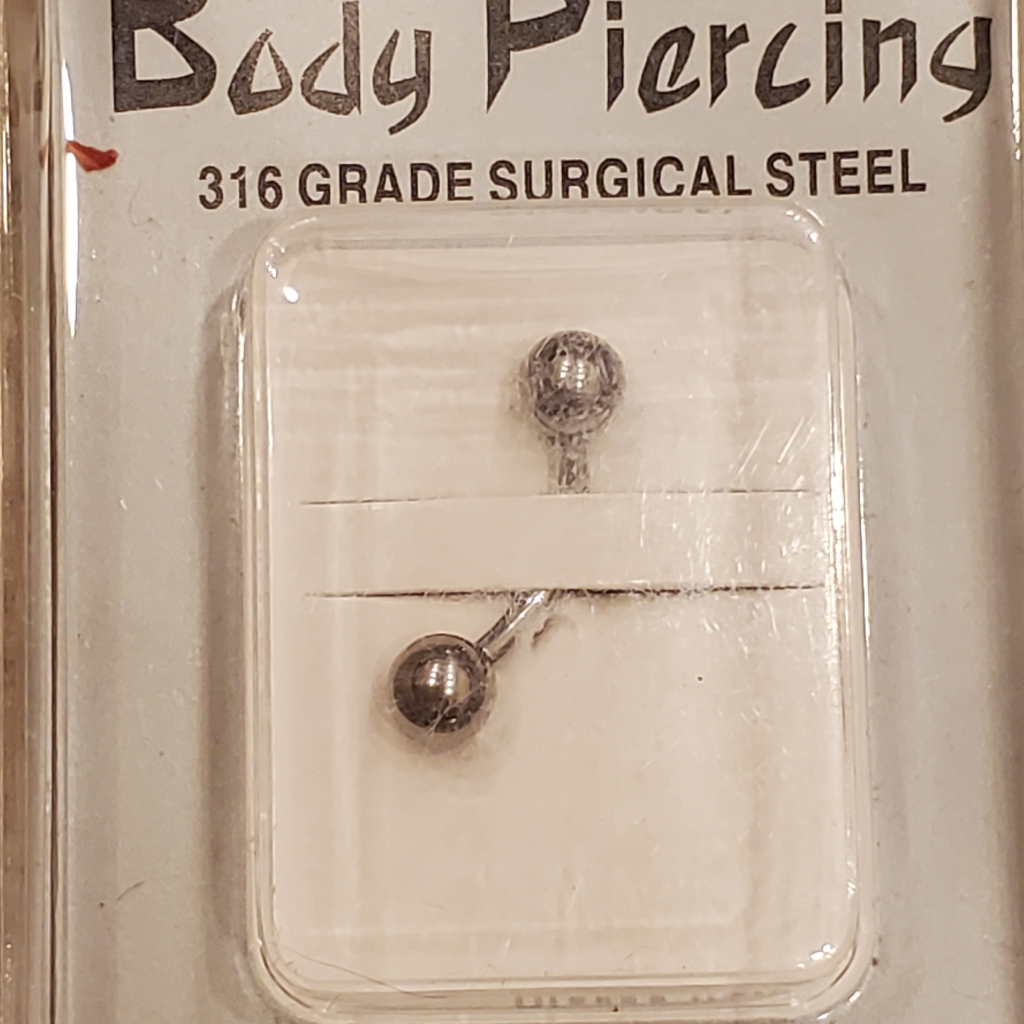 316 Grade Silver Surgical Steel Curved Naval Piercing